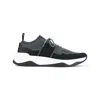 Berluti Breathable Textile And Leather Sneakers With Sole In Black
