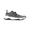 Berluti Gray Shadow Leather-trimmed Sneakers With Sock-like Fit In Gray