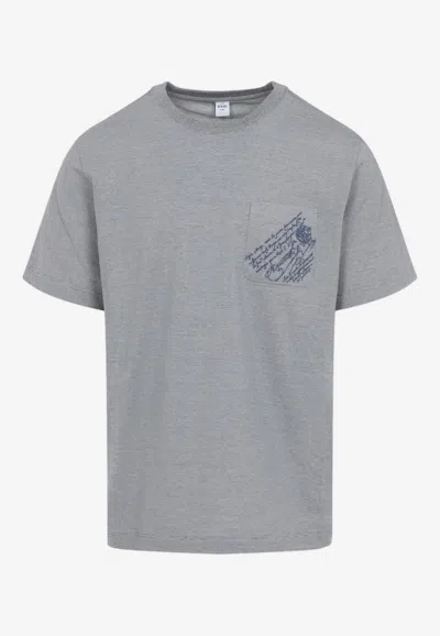 Berluti Striped Crewneck T-shirt In Gray