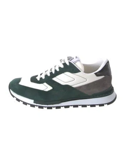 Pre-owned Berluti Suede Colorblock Pattern Athletic Sneakers In Green