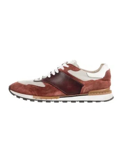 Pre-owned Berluti Suede Colorblock Pattern Sneakers In Brown