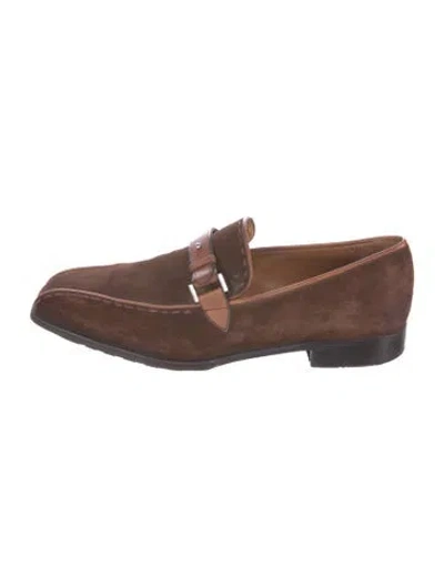 Pre-owned Berluti Suede Dress Loafers In Brown