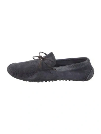 Pre-owned Berluti Suede Drivers In Blue