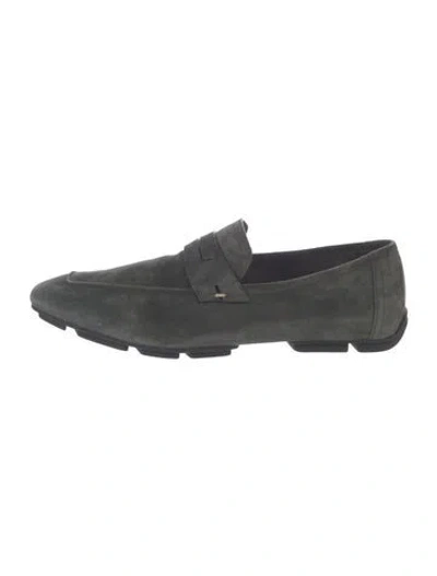 Pre-owned Berluti Suede Drivers In Green