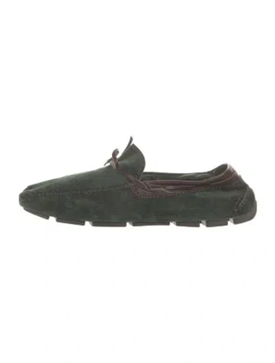 Pre-owned Berluti Suede Drivers In Green