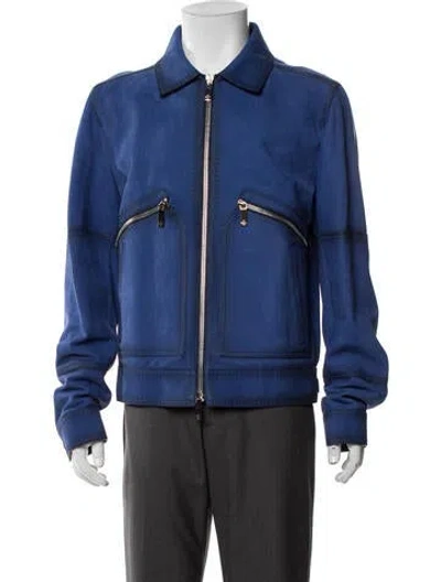Pre-owned Berluti Suede Jacket In Blue