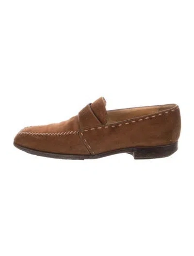 Pre-owned Berluti Suede Loafers In Brown