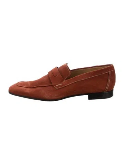 Pre-owned Berluti Suede Loafers In Orange