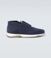 BERLUTI ÉCHAPPÉE SCRITTO SUEDE SLIP-ON SNEAKERS