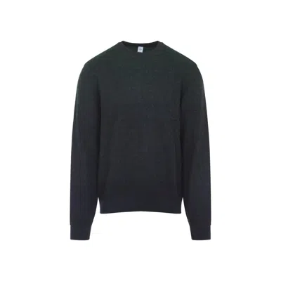 Berluti Crew Neck Long Sleeve Ribbed Cuff Sweater In Blue