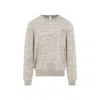 Berluti Crew Neck Long Sleeve Ribbed Sweater In White