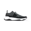 Berluti Almond Toe Leather Insert Sneakers In Black