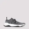 Berluti Gray Shadow Leather-trimmed Sneakers With Sock-like Fit In Gray
