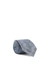 Berluti Script Pattern Silk Tie In Blue