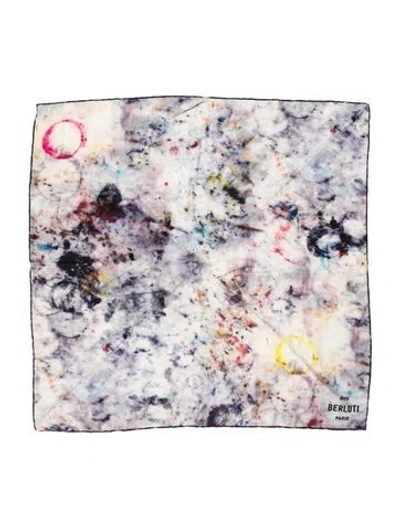 Pre-owned Berluti Tie-dye Print Scarf In White