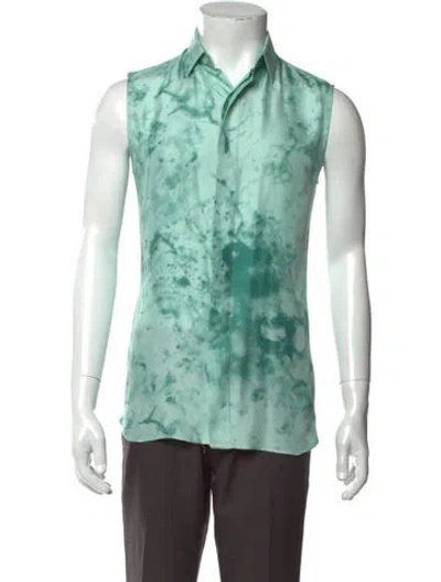 Pre-owned Berluti Tie-dye Print Sleeveless Shirt In Green