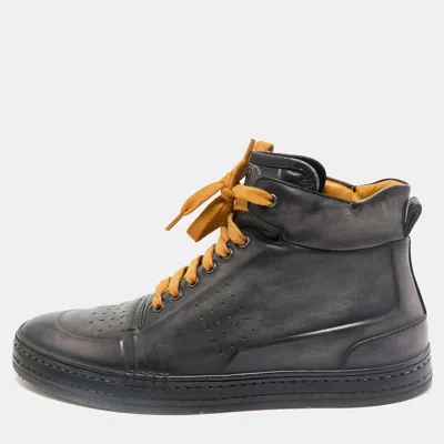 Pre-owned Berluti Two Tone Leather Playtime High Top Sneakers Size 43