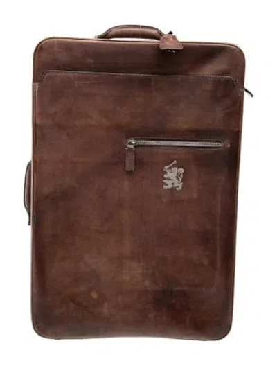 Pre-owned Berluti Two-wheel Suitcase In Brown