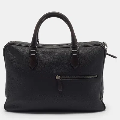 Pre-owned Berluti Un Jour Venezia Black Leather Briefcase