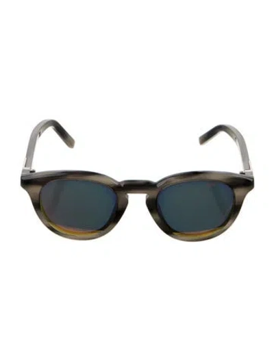 Pre-owned Berluti Wayfarer Mirrored Sunglasses In Grey