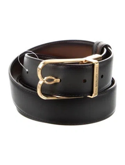 Pre-owned Berluti Wide Leather Belt In Black