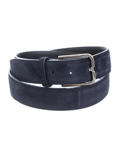 Pre-owned Berluti Wide Suede Belt In Blue