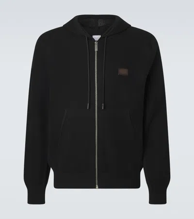 Berluti Wool And Silk Hoodie In Black