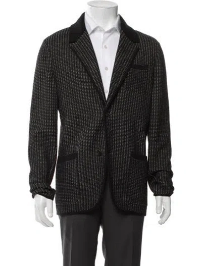 Pre-owned Berluti Wool Patterned Cardigan W/ Tags In Black
