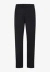 Berluti Wool Blend Straight Leg Pants With Pockets In Black