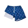 Bermies Men's Lined  Swim Trunks In Miami In Blue