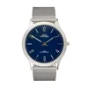 Bermuda Watch Company Hugo Schwarze Theodore Silver Navy Blue & Black Slim Interchangeable Mens Watch In Silver