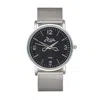 Bermuda Watch Company Women's Annie Apple Alore Black/silver Mesh Hairdresser Scissor Hands Watch In Silver