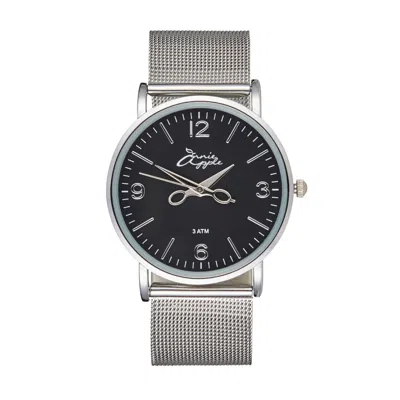 Bermuda Watch Company Women's Annie Apple Alore Black/silver Mesh Hairdresser Scissor Hands Watch