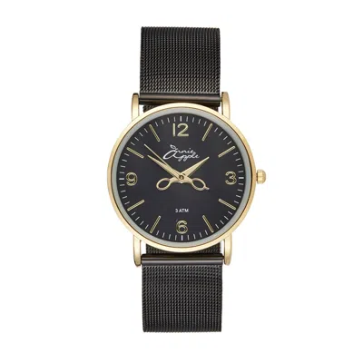 Bermuda Watch Company Women's Annie Apple Alore Gold/black Mesh Hairdresser Scissor Hands Watch