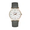 Bermuda Watch Company Women's Annie Apple Alore Rose Gold/white/grey Leather Hairdresser Scissor Hands Watch In Gray