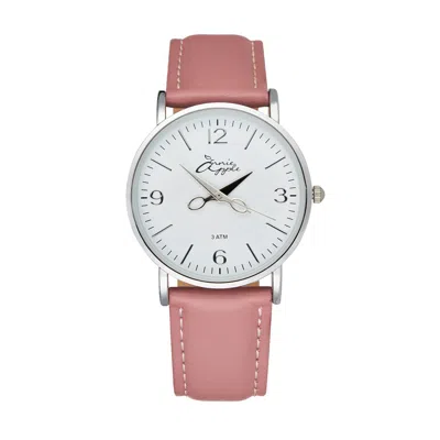 Bermuda Watch Company Women's Annie Apple Alore Silver/white/pink Leather Hairdresser Scissor Hands Wrist Watch