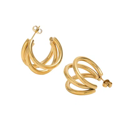 Bermuda Watch Company Women's Annie Apple Daphne Triple Hoop Gold Earrings