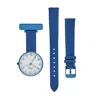 Bermuda Watch Company Women's Annie Apple Empress Interchangeable Silver - Blue Leather Wrist To Nurse Watch In Blue