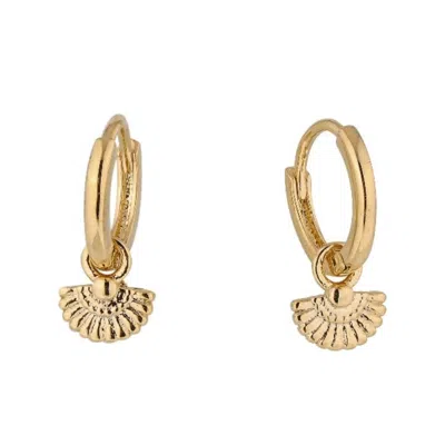 Bermuda Watch Company Women's Annie Apple Iris Fan Charm Sterling Silver, Gold Vermeil, Huggie Hoop Earrings