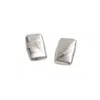 Bermuda Watch Company Women's Annie Apple Joelle Oversized Rectangle Silver Studs