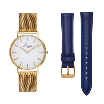 Bermuda Watch Company Women's Annie Apple Jumeirah Marble Rose Gold Interchangeable In Yellow