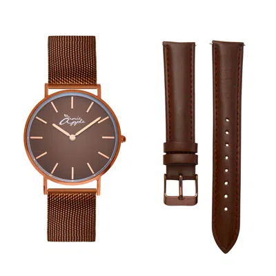 Bermuda Watch Company Women's Annie Apple Jumeirah Rose Gold Mocha Interchangeable In Yellow