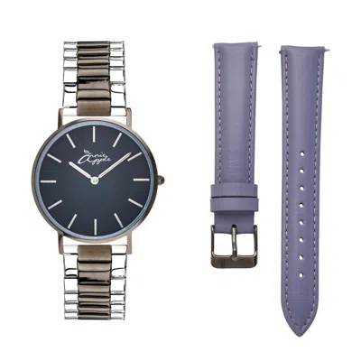 Bermuda Watch Company Women's Annie Apple Jumeirah Silver Gunmetal Grey Interchangeable In Gray