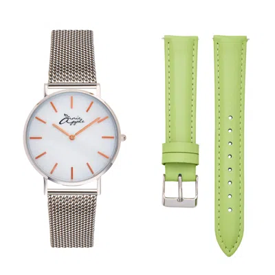 Bermuda Watch Company Women's Annie Apple Jumeirah White Rose Gold Lime Interchangeable In Multi