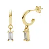 Bermuda Watch Company Women's Annie Apple Kaia Sterling Silver, Gold Vermeil Baguette Charm Hoop Earring In Gold