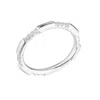 Bermuda Watch Company Women's Annie Apple Layana Sterling Silver White Topaz Fine Band Stacking Ring In Silver