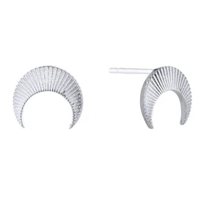 Bermuda Watch Company Women's Annie Apple Luna Silver Moon Stud Earrings