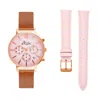 Bermuda Watch Company Women's Annie Apple Marseille Seashell Rose Gold & Pink Multifunctional Interchangeable In Multi