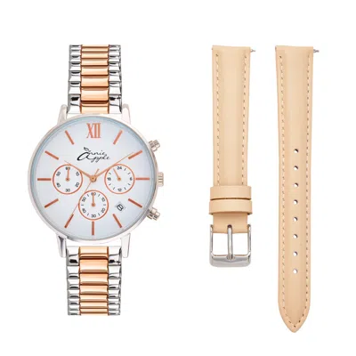 Bermuda Watch Company Women's Annie Apple Marseille White, Rose Gold & Silver Multifunctional Interchangeable