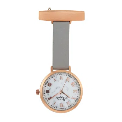 Bermuda Watch Company Women's Annie Apple Meraki Marble Rose Gold Grey Leather Fob 35